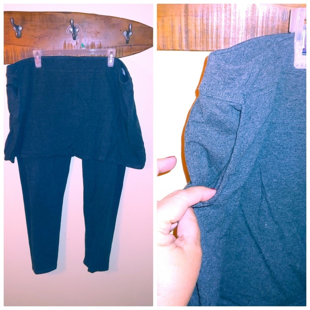 Plus size leggings with attached skirt